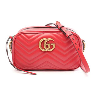 Gucci GG Marmont Shoulder Bag Leather Red